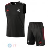 Senza Maniche Set Completo Maglia Real Madrid 2021/2022 Nero