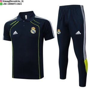 POLO Maglia Set Completo Real Madrid 2025/2026 Blu Navy I Verde
