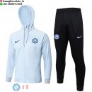 Giacca Felpa Cappuccio Set Completo Inter Milan 23-24 Blu Nero