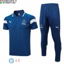 POLO Maglia Set Completo Marseille 2022/2023 Blu Bianco