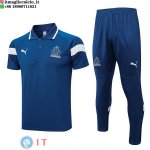 POLO Maglia Set Completo Marseille 2022/2023 Blu Bianco
