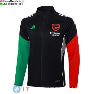 Giacca Lunga Zip Arsenal 25-26 Nero Verde Rosso