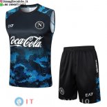 Senza Maniche Set Completo Maglia Napoli 2024/2025 Blu Nero