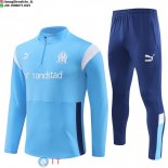 Felpa Da Allenamento Bambino Set Completo Marseille 23-24 Blu Bianco