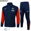 Giacca Lunga Zip Set Completo Paris Saint Germain 25-26 Blu Navy Rosso