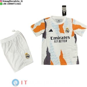 Maglia Bambino Real Madrid Speciale 2025/2026 Bianco Arancione
