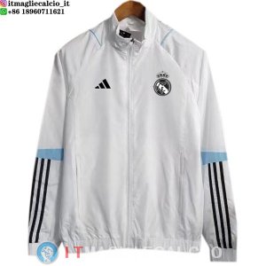 Giacca A Vento Real Madrid 2023/2024 Bianco Blu