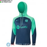 Giacca Felpa Cappuccio Barcellona 23-24 Verde Blu
