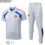 POLO Maglia Set Completo Bayern Monaco 2025/2026 Grigio Blu POLO Maglia Set Completo Bayern Monaco 2025/2026 Grigio Blu