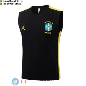 Senza Maniche Maglia Brasile 2026 Nero Giallo