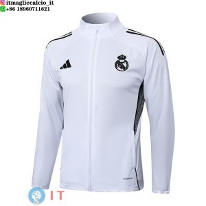 Giacca Lunga Zip Real Madrid 2025/2026 Bianco