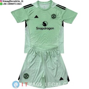 Maglia Set Completo Uomo Manchester United Portiere 2025/2026 Verde Luce