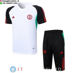 Formazione Set Completo Maglia Manchester United 2023/2024 Bianco Nero Rosso