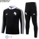 Tuta da Allenamento Bambino Juventus Mezza Cerniera 26-27 Nero Bianco