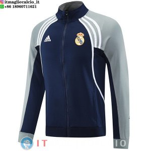 Giacca Lunga Zip Real Madrid 2025/2026 Blu Navy Grigio