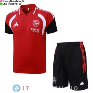 POLO Maglia Set Completo Arsenal 2026/2027 Rosso Nero Bianco