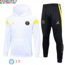 Giacca Felpa Cappuccio Set Completo Paris Saint Germain 23-24 Bianco Nero