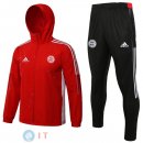 Giacca A Vento Set Completo Bayern Monaco 21-22 Rosso Nero