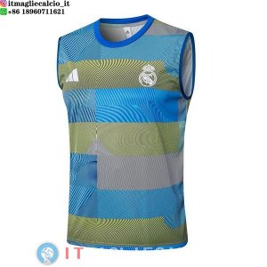 Senza Maniche Maglia Real Madrid 2025/2026 Blu Giallo