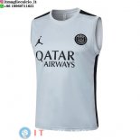 Senza Maniche Maglia Paris Saint Germain 2023/2024 Grigio Luce