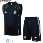 Senza Maniche Set Completo Maglia Real Madrid 2025/2026 Blu Navy Verde Senza Maniche Set Completo Maglia Real Madrid 2025/2026 Blu Navy Verde