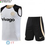 Senza Maniche Set Completo Maglia Chelsea 2023/2024 Bianco II Nero