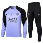 Felpa Da Allenamento Bambino Giocatori Set Completo PSG 23-24 Purpureo Nero Felpa Da Allenamento Bambino Giocatori Set Completo PSG 23-24 Purpureo Nero