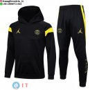 Giacca Felpa Cappuccio Set Completo PSG 23-24 Nero Giallo