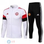 Giacca Set Completo Manchester United 21-22 Bianco Nero Rosso