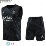 Senza Maniche Set Completo Maglia Paris Saint Germain 2023/2024 Nero Grigio