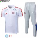 POLO Maglia Set Completo Bayern Monaco 2025/2026 Bianco Blu Grigio