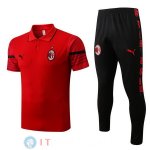 POLO Maglia Set Completo AC Milan 2022/2023 Rosso Nero POLO Maglia Set Completo AC Milan 2022/2023 Rosso Nero