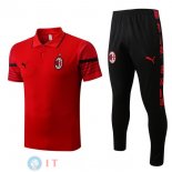 POLO Maglia Set Completo AC Milan 2022/2023 Rosso Nero