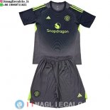 Maglia Bambino Manchester united Portiere 2025/2026 Nero Grigio