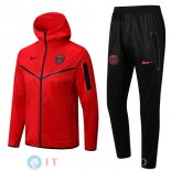 Giacca Felpa Cappuccio Set Completo Paris Saint Germain 22-23 Rosso Nero