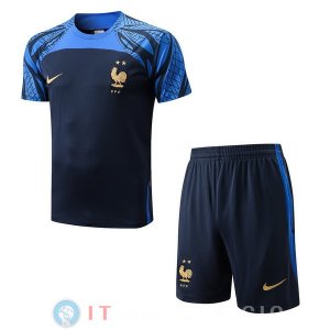 Formazione Set Completo Maglia Francia 2022 Blu Navy