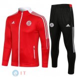 Giacca Set Completo Bayern Monaco 21-22 Rosso Nero Bianco