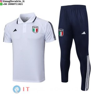 POLO Maglia Set Completo Italia 2023 Bianco Blu