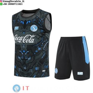 Senza Maniche Set Completo Maglia Napoli 2025/2026 Nero Blu