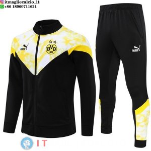 Giacca Set Completo Lunga Zip Borussia Dortmund 22-23 Nero Giallo