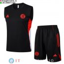 Senza Maniche Set Completo Maglia Bayern Monaco 2025/2026 Nero Rosso