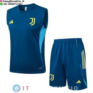 Senza Maniche Set Completo Maglia Juventus 2025/2026 Blu