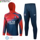 Giacca Felpa Cappuccio Set Completo PSG 23-24 Rosso Blu