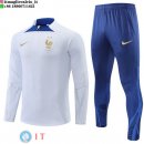 Felpa Da Allenamento Set Completo Francia 2022 Bianco II Blu