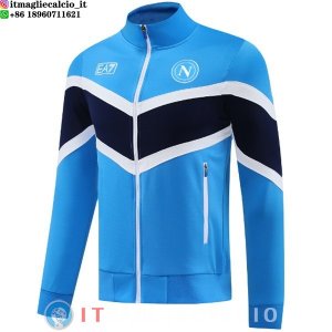 Giacca Con Cappuccio Full Zip Napoli 2025/2026 Blu II Nero