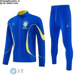 Giacca A Vento Set Completo Brasile 2026 Blu Giallo