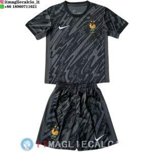 Maglia Bambino Francia Portiere 2024 Nero