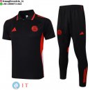 POLO Maglia Set Completo Bayern Monaco 2025/2026 Nero Rosso