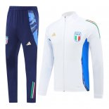 Giacca Set Completo Lunga Zip Italia 2024 Bianco I Blu Giacca Set Completo Lunga Zip Italia 2024 Bianco I Blu