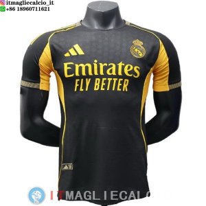 Thailandia Maglia Real Madrid Speciale Giocatori 2025/2026 Nero Giallo